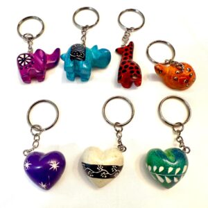 Hand-Carved Soapstone Key Rings | Kenyan Artisan Key Ring with Purpose