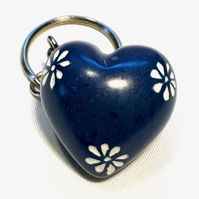 Key ring - Heart - Dark blue IMG_4112