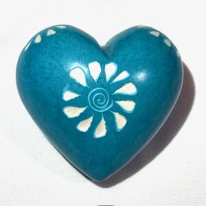 large soapstone heart - light blue